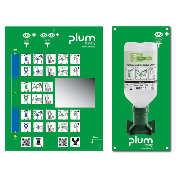 Plum Open Station Single mit 1 Flasche, inkl. Wandhalter und Piktogramm