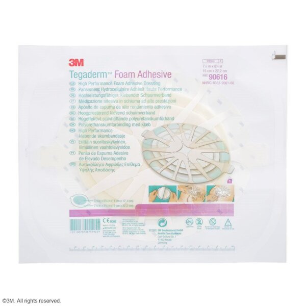 3M Tegaderm Foam Adhesive Schaumverband oval, m. Kleberand,19 x 22,2cm (5 Stck.)