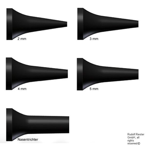 Ohrtrichter, wiederverwendbar, Ø 5 mm, schwarz (10 Stck.)