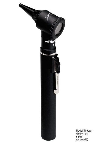 ri-mini Otoskop XL 2,5 V, schwarz, mit Griff Typ AA in Kunststoffetui