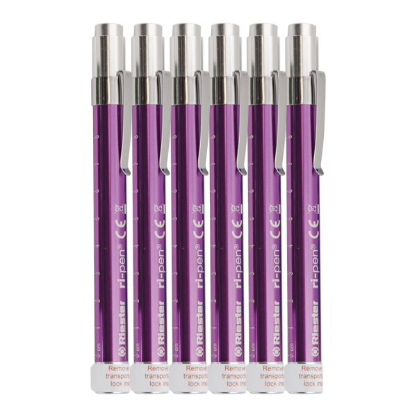 ri-pen Diagnostikleuchten, violett, LED 3 V (6 Stck.) inkl. 2 Batterien Typ AAA