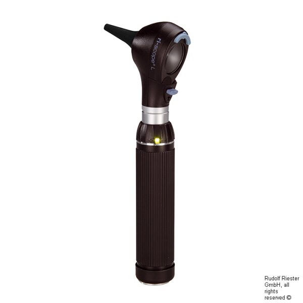 ri-scope L F.O. Otoskop L2 LED 2,5 V, mit Griff Typ C für 2 Alkaline-Batterien Typ C oder ri-accu
