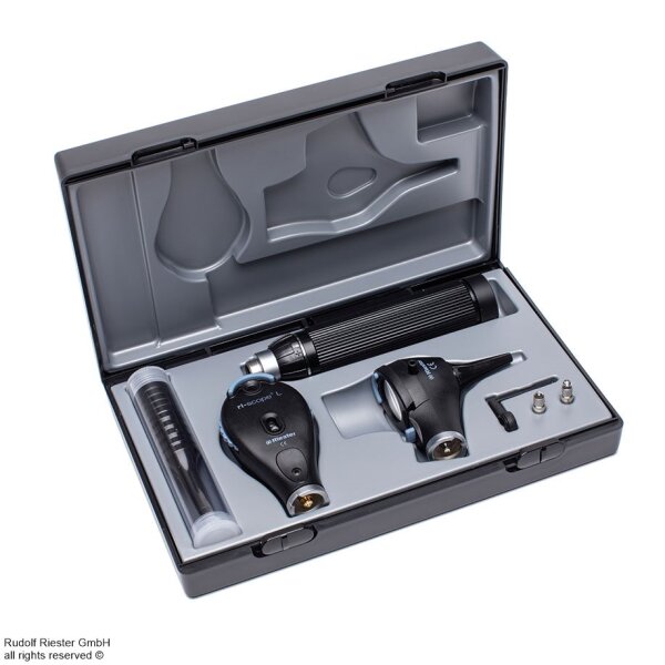ri-scope L F.O. Otoskop L3/Ophthalm. L2 LED 2,5 V, mit Griff Typ C für 2 Alkaline-Batterien Typ C oder ri-accu