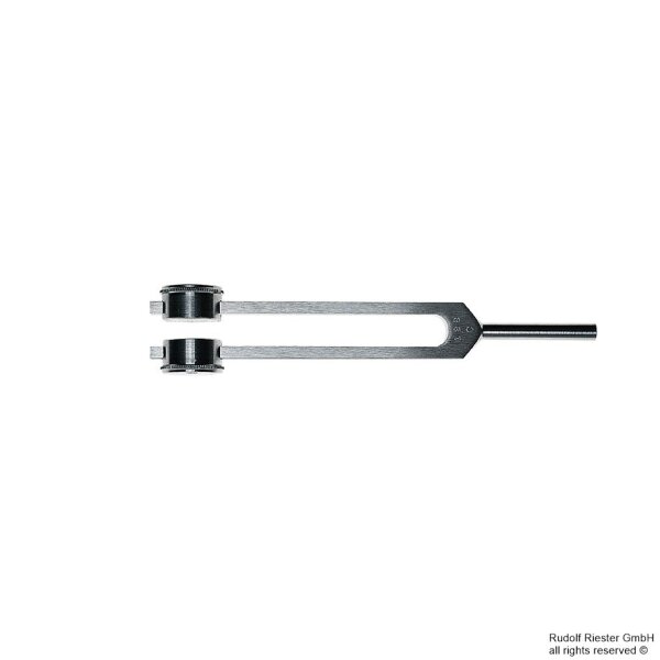 Stimmgabel c 128 Hz, Aluminium, mit Dämpfern