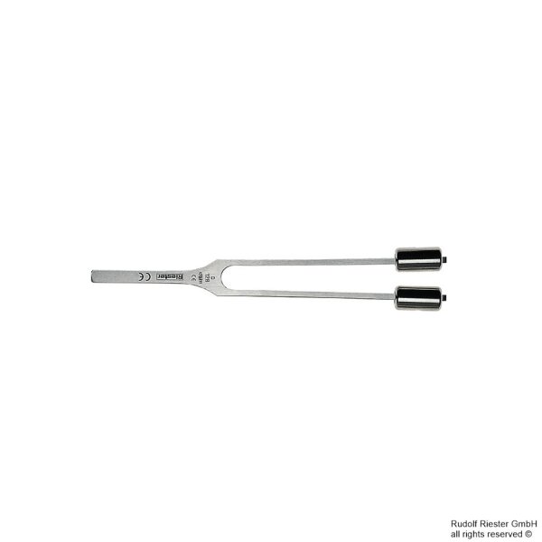 Stimmgabel c 128 Hz, Stahl, mit Dämpfern