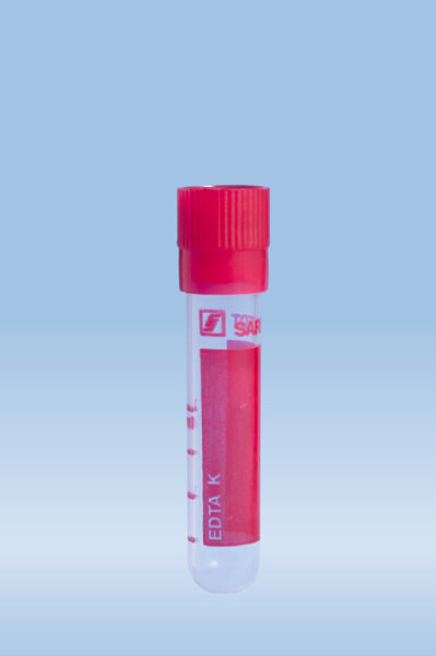 PP-Röhrchen 2 ml, 55 x 12 mm, K3 EDTA, mit Druck (100 Stck.) VE /