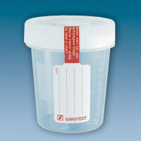 Schraubbecher 100 ml steril, mit montiertem Schraubdeckel...