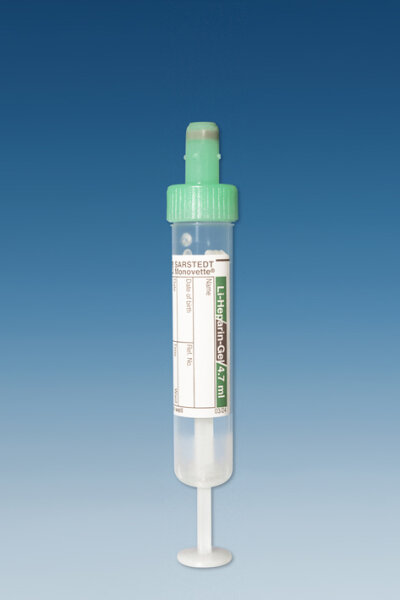 S-Monovetten 4,7 ml 75 x 15 mm, Lithium-Heparin-Gel, steril (50 Stck.) Papieretikett VE /