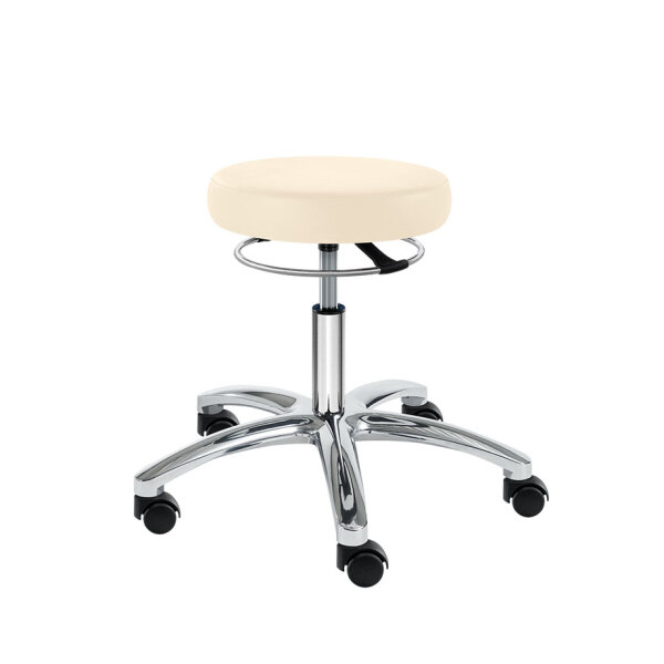 Drehhocker PENNY Corona Midi, beige mit harten Rollen