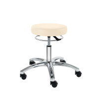 Drehhocker PENNY Corona Midi, beige mit harten Rollen