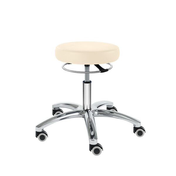Drehhocker PENNY Corona Midi, beige, mit weichen Rollen