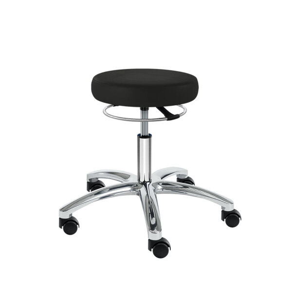 Drehhocker PENNY Corona Midi, schwarz, mit harten Rollen