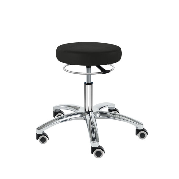 Drehhocker PENNY Corona Midi, schwarz, mit weichen Rollen