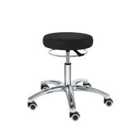 Drehhocker PENNY Corona Midi, schwarz, mit weichen Rollen