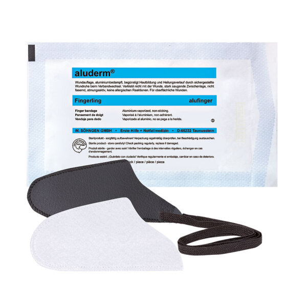 aluderm alufinger steril Set 1 (1 alufinger + 1 Kunstlederfingerling)