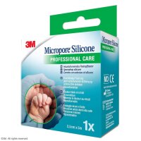 3M Micropore Silicone Silikonpflaster blau 2,5 cm x 5 m...