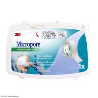 3M Micropore Vliespflaster weiß, 1,25 cm x 5 m, mit...