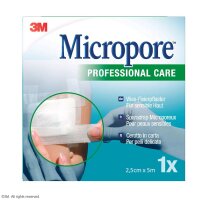3M Micropore Vliespflaster weiß, 2,5 cm x 5 m, ohne...