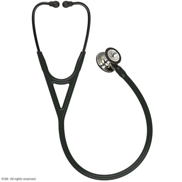 Littmann Cardiology IV Diagnostic Stethoskop champagnerfarbenes Bruststück Schlauch schwarz, Schlauchanschluss und Ohrbügel rauchfarben