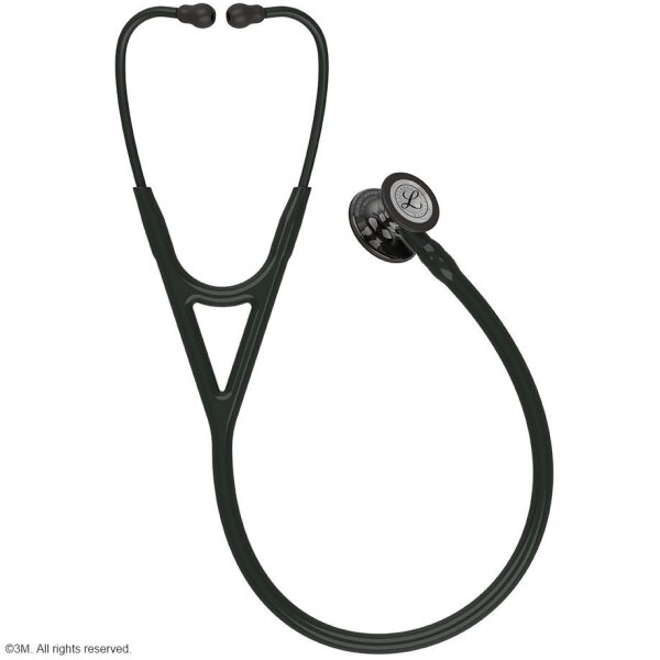 Littmann Cardiology IV Diagnostic Stethoskop High Polish Smoke Edition, Schlauch schwarz, Schlauchanschluss und Ohrbügel schwarz