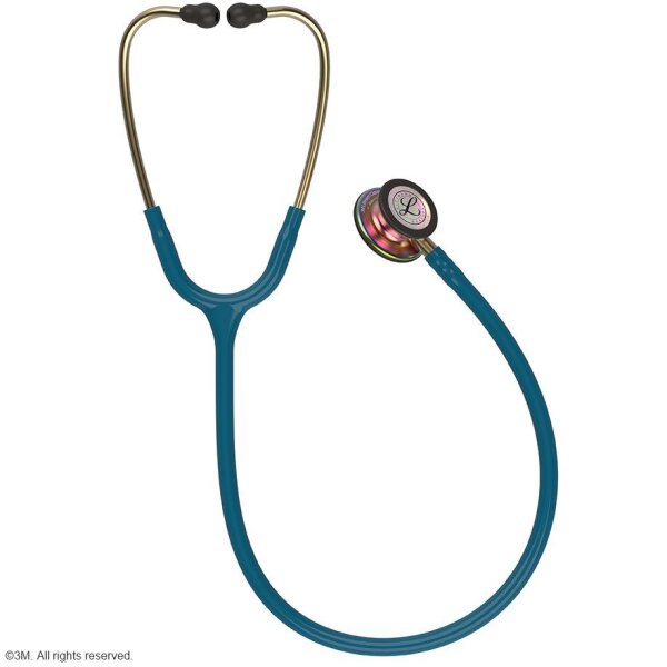 Littmann CLASSIC III Monitoring Stethoskop Regenbogen Edition, Schlauch karibikblau
