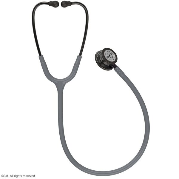 Littmann CLASSIC III Monitoring Stethoskop Smoke Edition, Schlauch grau, mit violett-grauem Schlauchanschluss