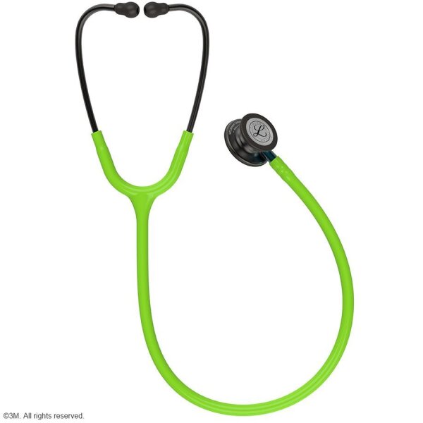 Littmann CLASSIC III Monitoring Stethoskop Smoke Edition, Schlauch limonengrün, mit blauem Schlauchanschluss