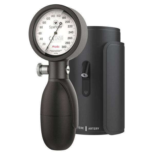 Mobi Blutdruckmessgerät, carbon, mit Klettenmanschette für Erwachsene Gr. M 5012026