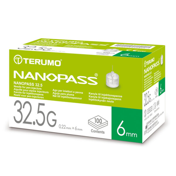 NANOPASS Pen-Nadeln | 32.5G | 0,22 x 6 mm | 100 Stück