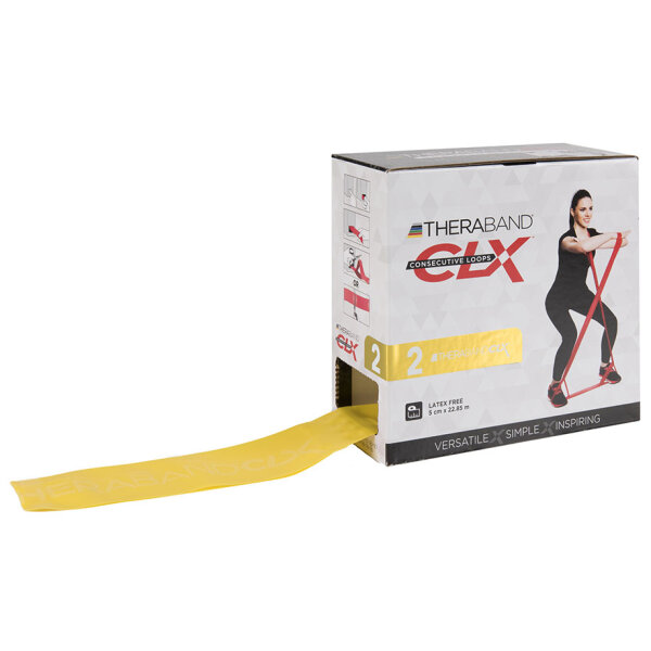 TheraBand CLX Band ca. 22 m leicht - gelb