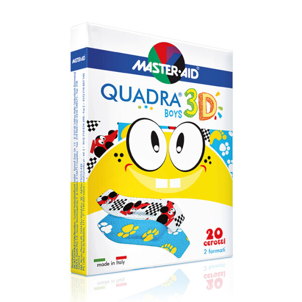 QUADRA 3D BOYS Wundverband zwei Formen Sortiment (20 Stck.)