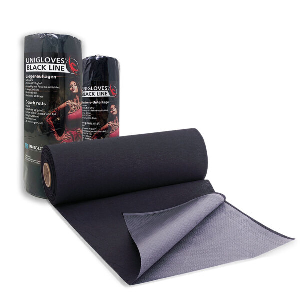 Unigloves Liegenauflage schwarz, 2-lagig, 60 cm x 200 cm