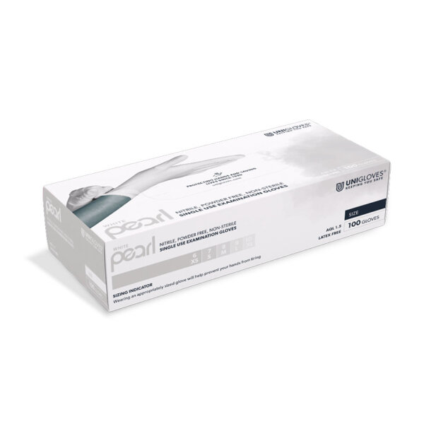 White Pearl Nitril U.-Handschuhe Gr. XS unsteril puderfrei weiß (100 Stck.) #UGV GP0021#