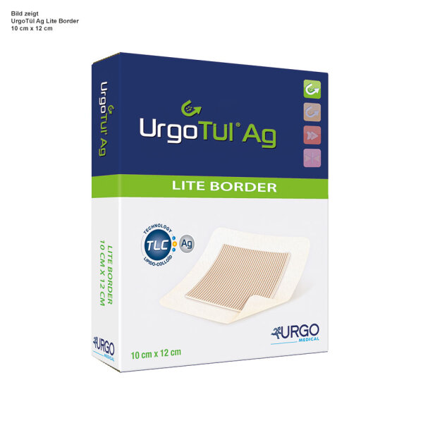 UrgoTül Ag Lite Border, 8 x 8 cm (10 Stck.)