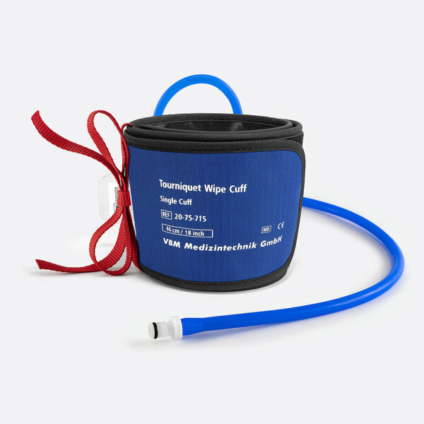 Tourniquet Wipe Cuff / Einfachmanschette wiederverwendbar, 46x12cm, konische Form rot