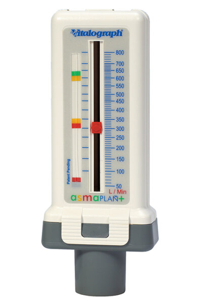 Peak Flow Meter asmaPLAN+ für Erwachsene und Kinder justierbare Farbzonen, Ampelschema