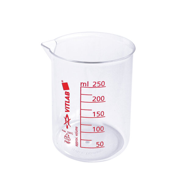 Griffinbecher, PMP, gedruckte rote Skala, 250 ml