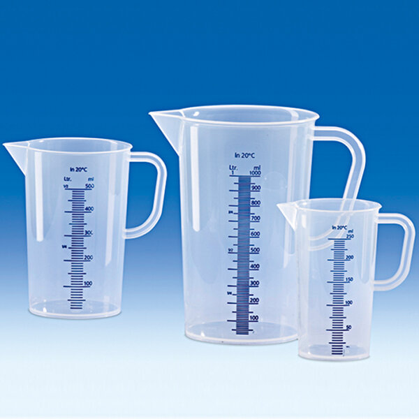 Messbecher, PP, erhabene blaue Skala, 500 ml