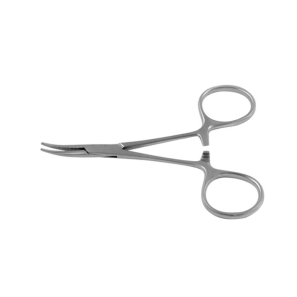 Hartmann Baby Arterienklemme, gebogen, gerieft, 9 cm