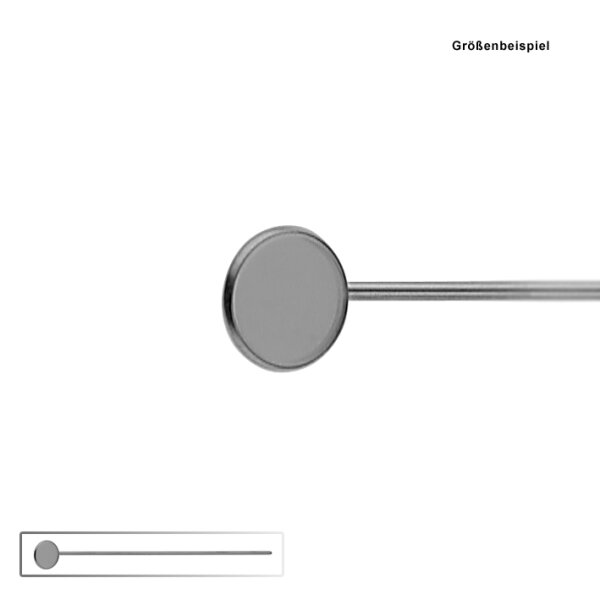 Kehlkopfspiegel mit Griff 19,5 cm, Fig. 3, Ø 16 mm, aus Rhodium