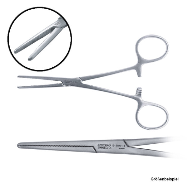 ROCHESTER PEAN Arterienklemme, gerade, gerieft, 14,5 cm