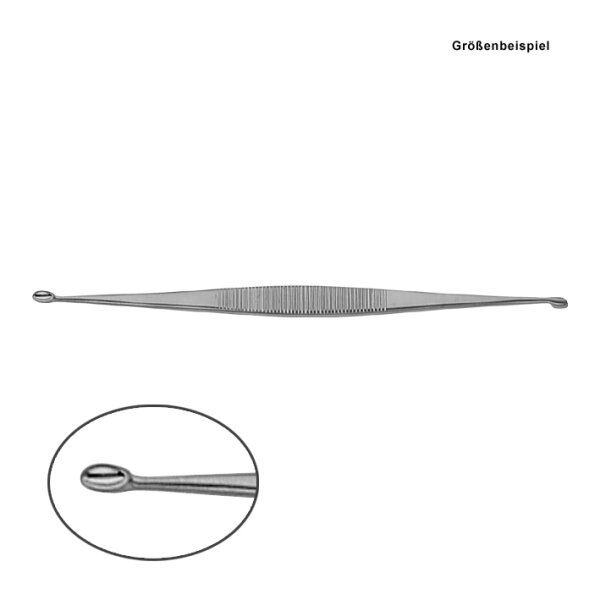 scharfer Doppellöffel nach WILLIGER, oval/oval, Fig. 0/1, 13,5 cm