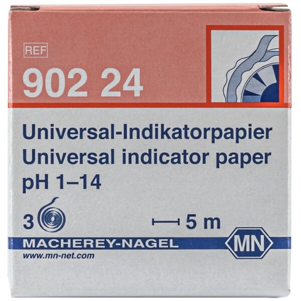 Indikatorpapier Macherey Universal | pH 1,0 - 14,0 | NF | 2x 3 Rollen