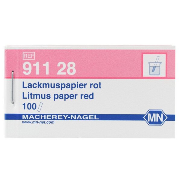 Lackmuspapier rot 10 x 70 mm (Heftchen mit 100 Streifen) VE = 5 Stck.