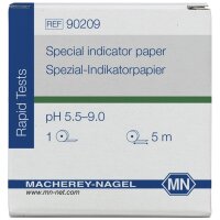 Spezial-Indikatorpapier pH 5,5-9,0, 5 m x 7 mm VE = 5 Rl.