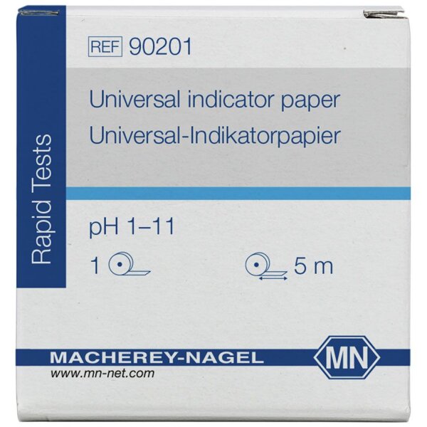 Universal-Indikatorpapier pH 1-11, 5 m x 7 mm VE = 5 Rl.