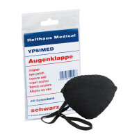 YPSIMED Augenklappe mit Gummiband, schwarz, oval VE = 10...