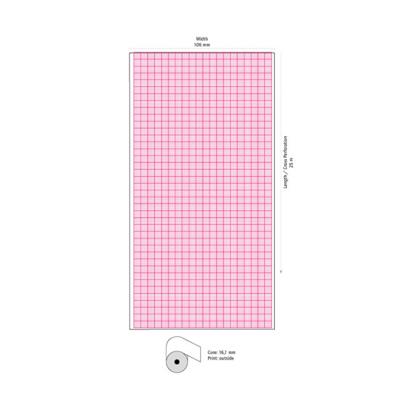 EKG-Papier für Corpuls C3 106 mm x 22 m VE = 10 Rl.