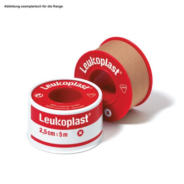 BDF Leukoplast Heftpflaster 2,5cm x5m | ohne Schutzring | 12 Stück