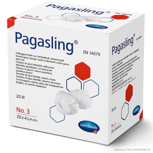 Hartmann Pagasling Schlinggaze-Tupfer | steril | Gr. 3 | pflaumengroß | 20 x 4 Stück